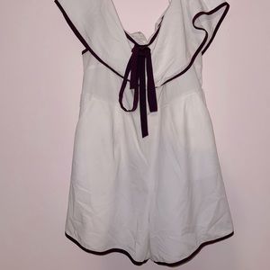 Plum and white romper